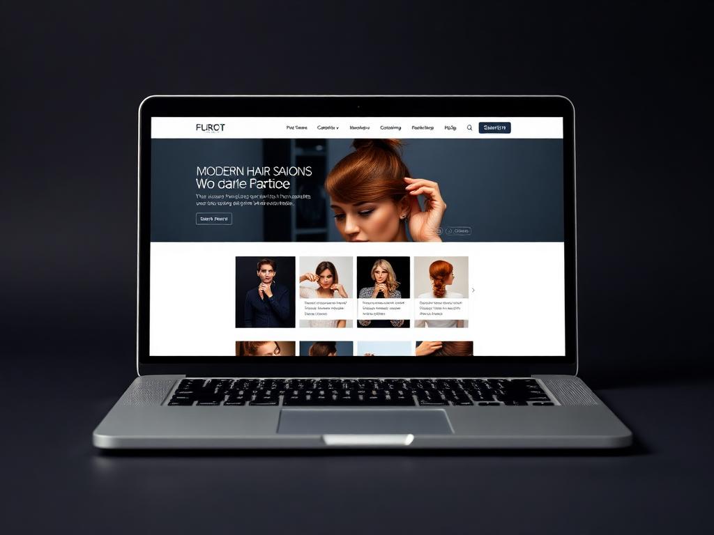 Luxe Hair Studio website design mockup